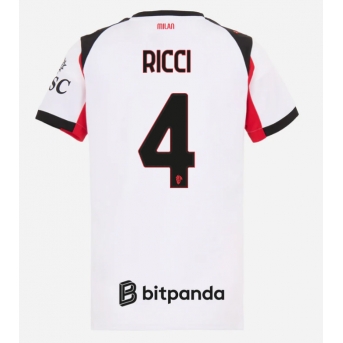 Billige Fotballdrakt AC Milan Samuele Ricci #4 Replika Bortedrakt Dame 2025-26 Kortermet